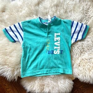 80s Vintage Little Levi’s Henley Boys short sleeved top